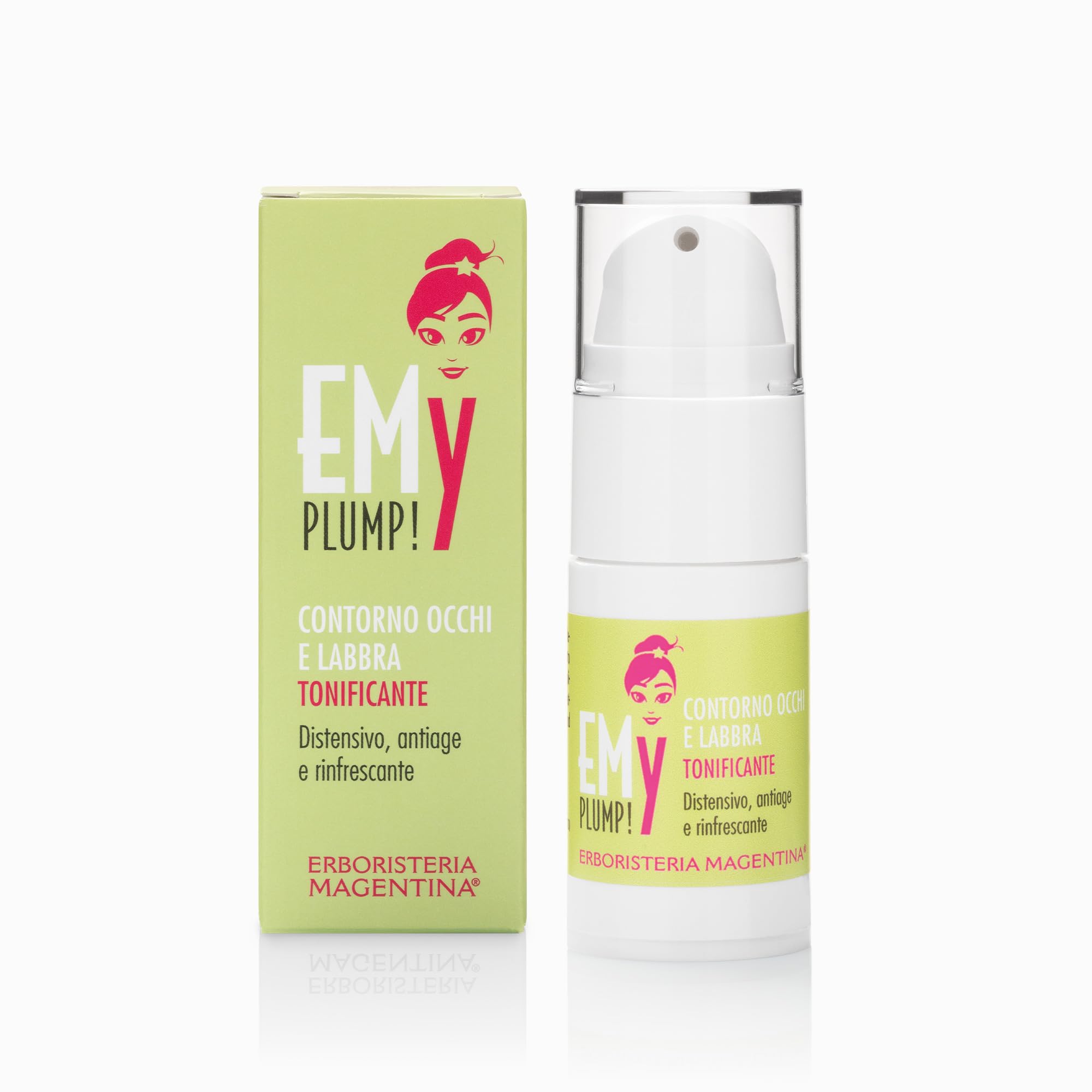 EMy Contorno Occhi e Labbra 15 ml - Distensivo, Antiage e Rinfrescante - Trattamento Mirato con Acido Ialuronico, Caffeina e Pantenolo - Effetto To…