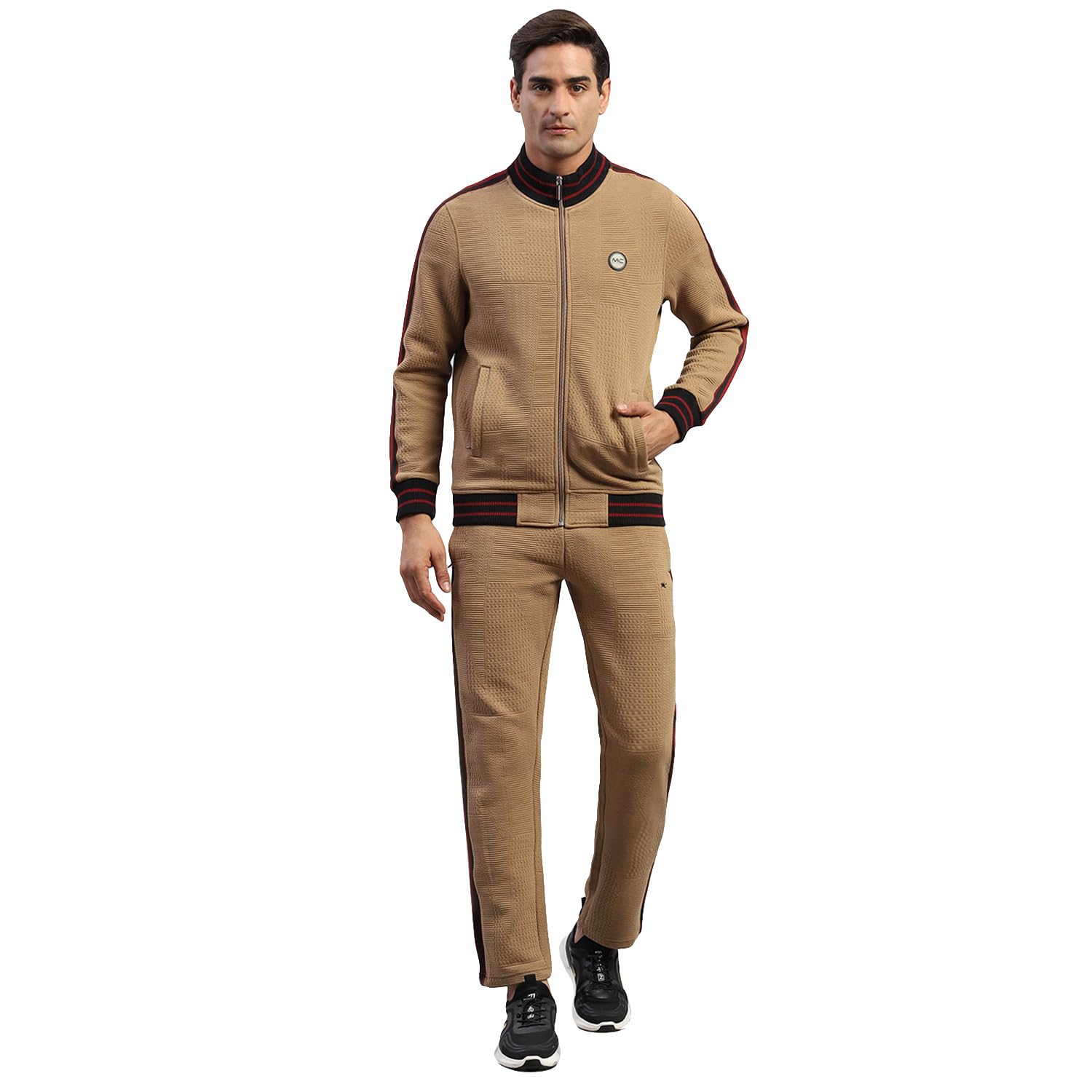 monte carlo Mens Self Design White Mock Neck Full Sleeve Track Suit (224066560)-picture-32