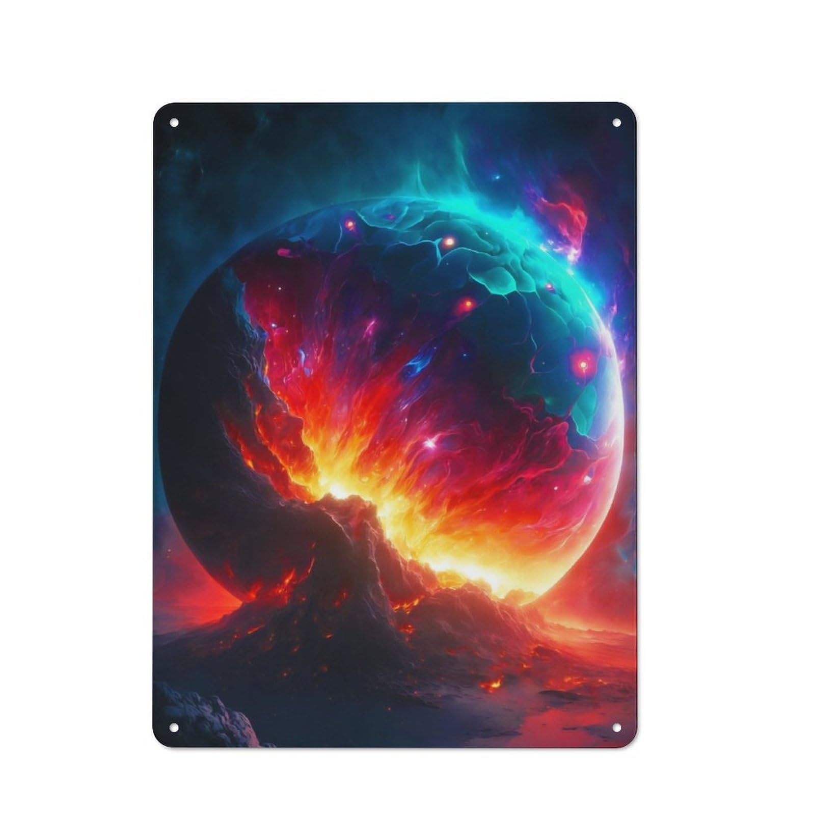 Cosmic Collision Character Metal Wall Decor 40x30cm, Vintage Metal Sign for Home, Shop, Pub Or Studio Wall