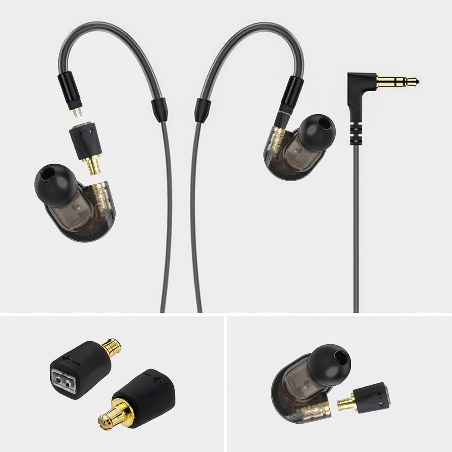 okcsc Adapters for Audio Technica ATH-LS70IS Male to 2 Pin Cable Compatible for ATH-LS200IS CKRS90Is HDC213A/1.2 CKS1100IS Headphones Lossless Sound Quality One Pair of Headphone Converter Clear - Image 4