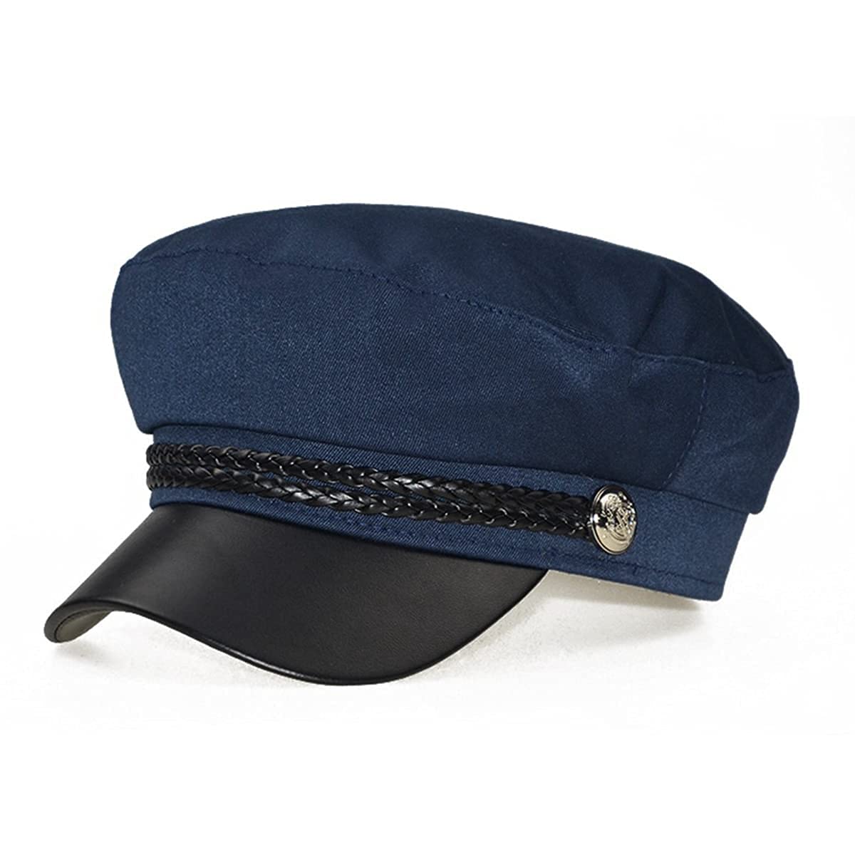 iSWEVEN Classic Cotton Beret Cap for Men & Women - Stylish Newsboy, Irish Cabbie Summer Visor Hat - Free Size (WBC8101B, Blue) - Image 2 thumbnail
