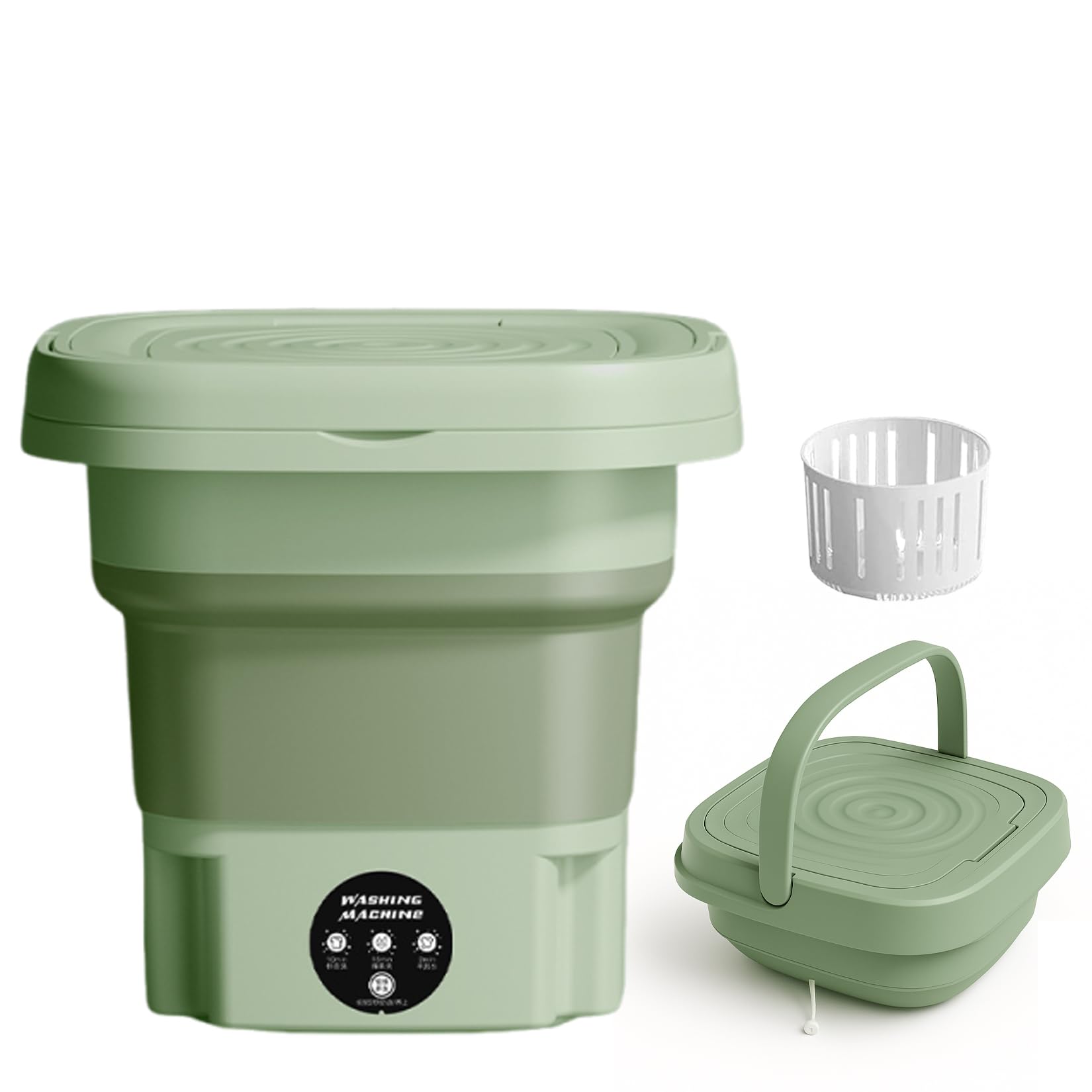 Mini Lavatrice Portatile 8L Pieghevole Motore Silenzioso Lavaggio Veloce per Vestiti Neonati, Biancheria Intima e Delicati, Dormitorio da Viaggio