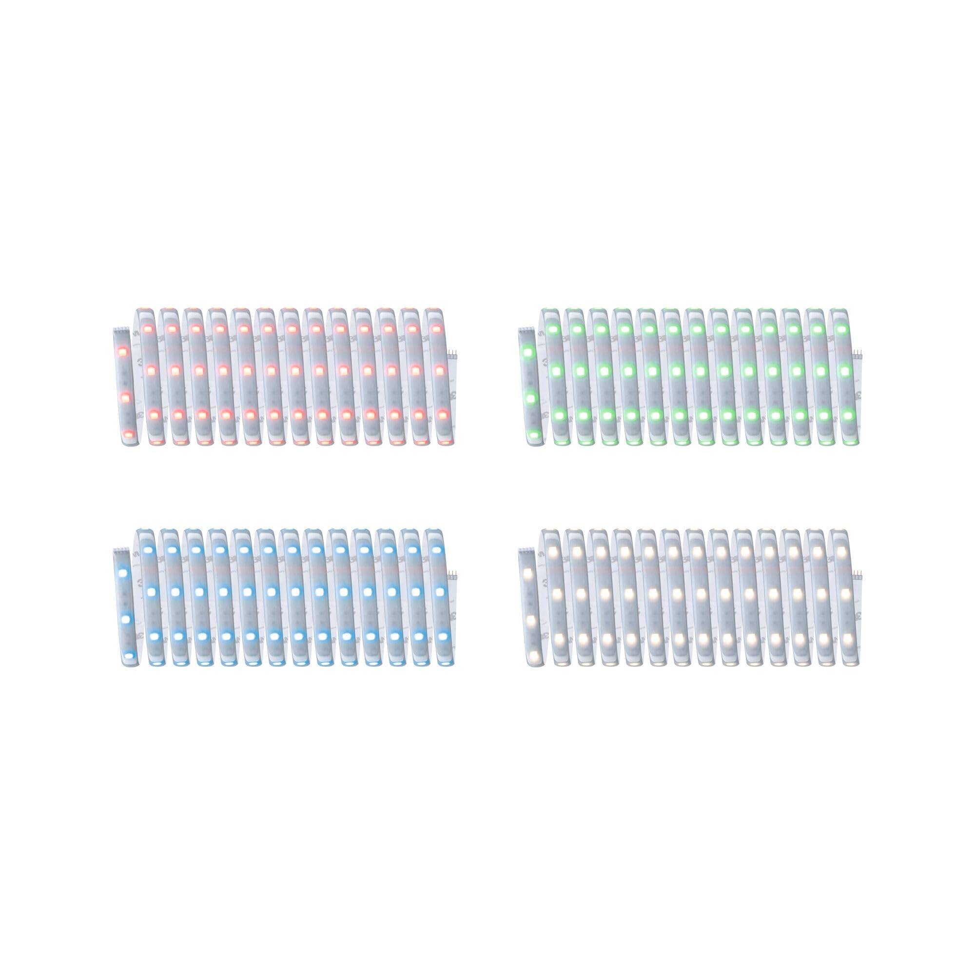 Paulmann 78867 LED Stripe MaxLED 250 Basisset Smart Home Zigbee 5m IP44 22W 1000lm 30LEDs/m RGBW+ 36VA dimmbar Silber Kunststoff