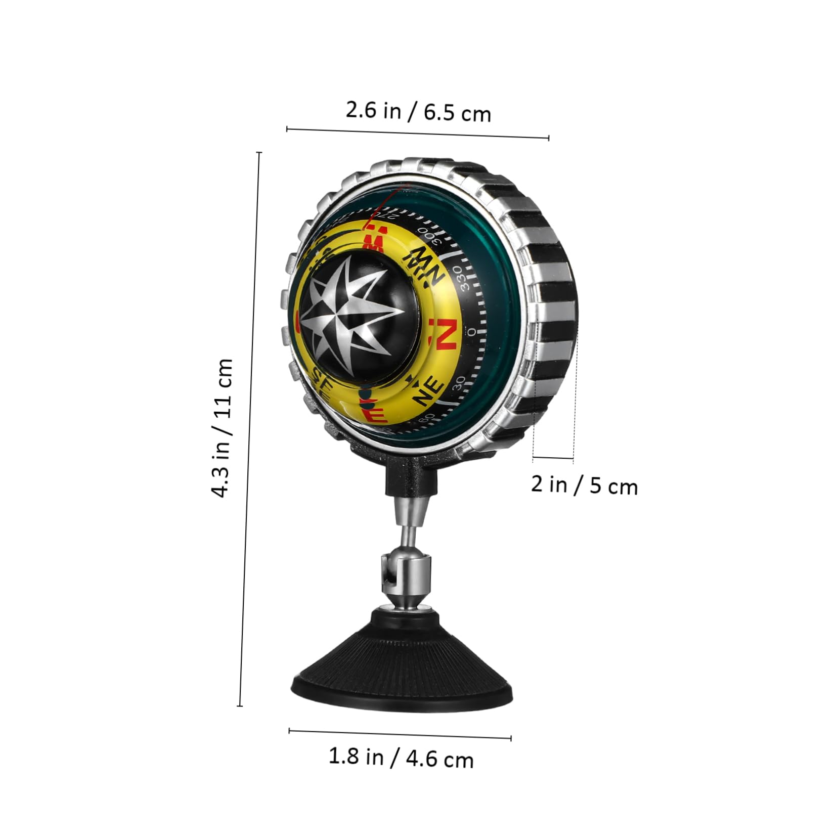 GOOHOCHY Vehicle Dashboard Marine Boat Ball Compass Suction Cup Mount Direction Pointer for Automotive Outdoor