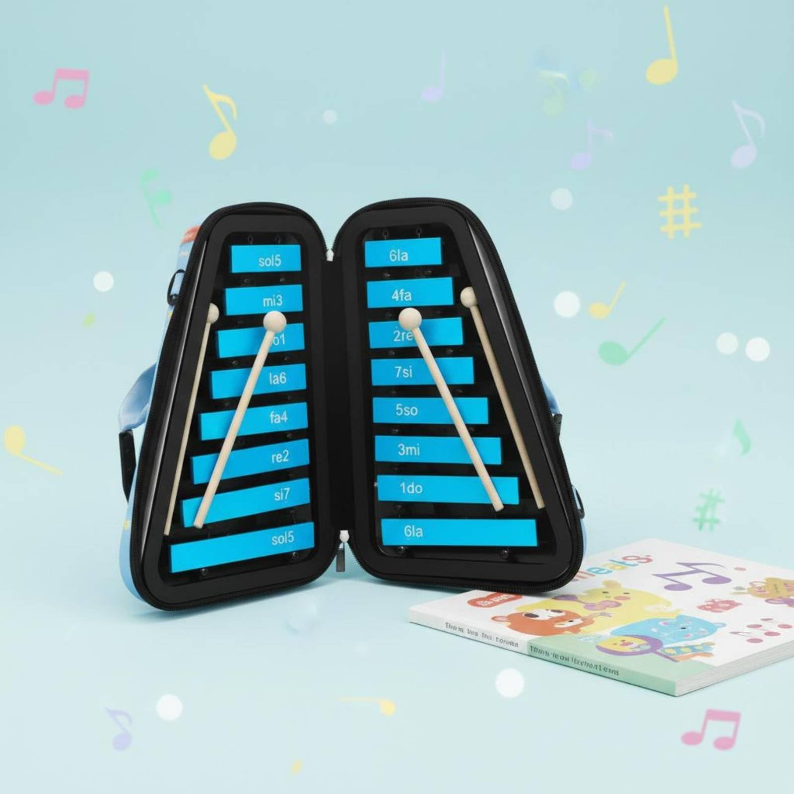 Carillon 16 Note Portatile Metallofono Infantile Scuola Xilofono da Bambini per Asilo, Casa