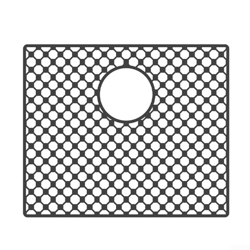 Extra Large Silicone Sink Mat Non Slip Hot Pot Protector With Drain Holes Heat Resistant Dishwasher Safe For Dishes And Countertop(B)