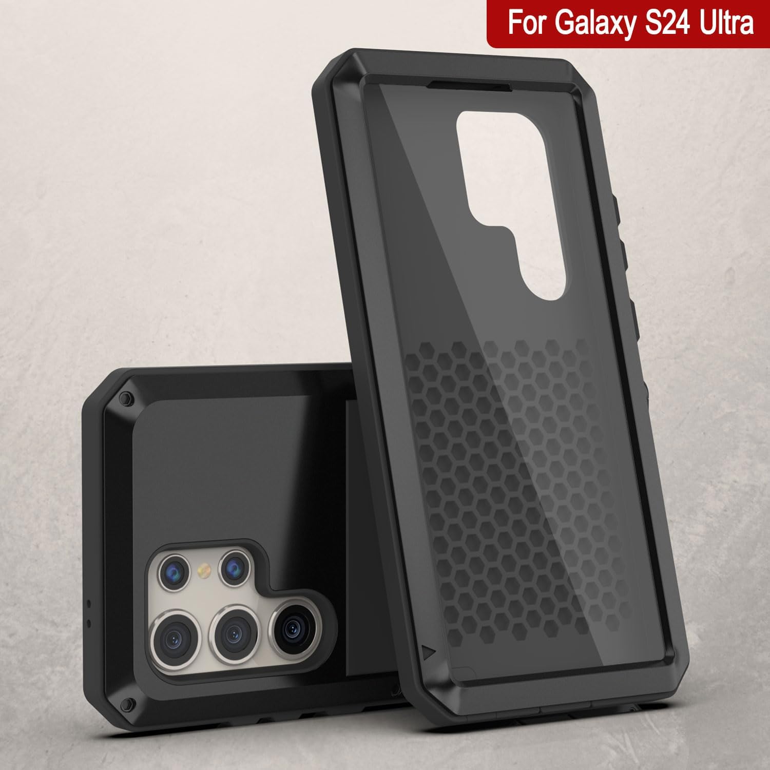Punkcase for Galaxy S24 Ultra Metal Case Heavy Duty Military Grade Armor Cover [Shockproof] Hybrid Full Body Hard Aluminum & TPU Design [Non Slip] for Galaxy S24 Ultra 5G (2024) (6.8") [Black]