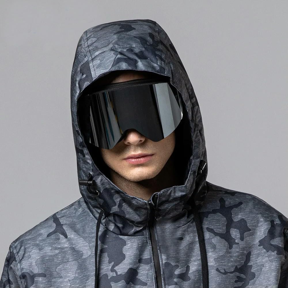 Masque de Ski Masque de Snowboard pour Hommes Femmes Étui à lentilles Jaunes Kit de Lunettes Cylindrique Protection UV400 Lunettes de Neige Adulte