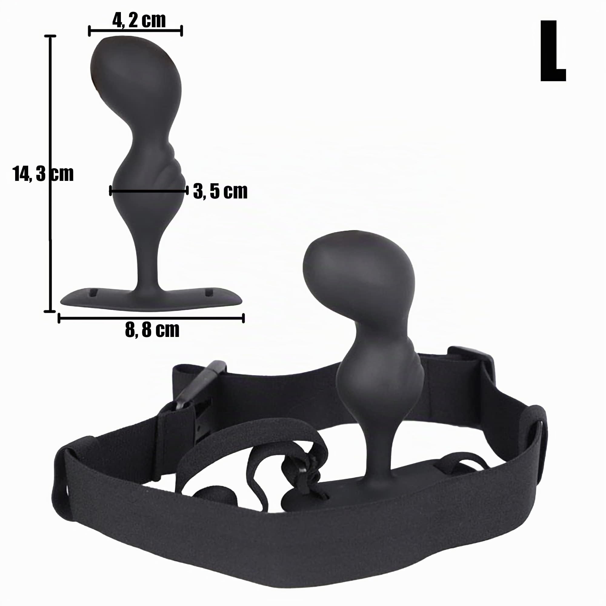 Slip con plug anale - Butt plug harness - medium