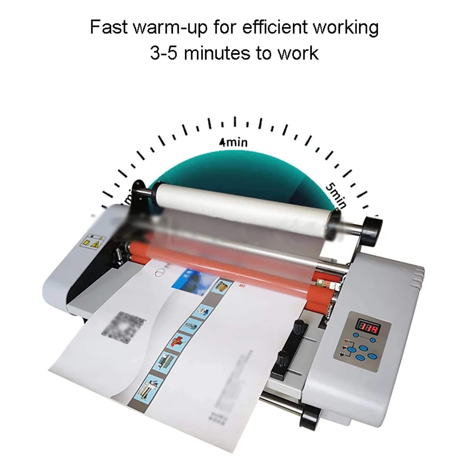 Elektryczne maszyny do laminowania termicznego, laminator do folii na zimno z wyświetlaczem LCD, regulowana temperatura, szybkie nagrzewanie, grubość folii 0,1 mm-5 mm, do biura, szkoły