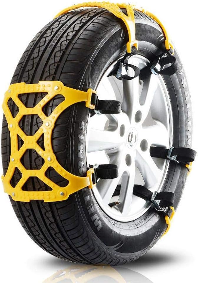 Salinr 人気の定番 タイヤチェーン 非金属 アイスバーン 雪チェーン 軽自動車 簡単装着 雪道 冬 事故 氷 悪路対応 6個入 スリップ 凍結 車 滑り止め 車両