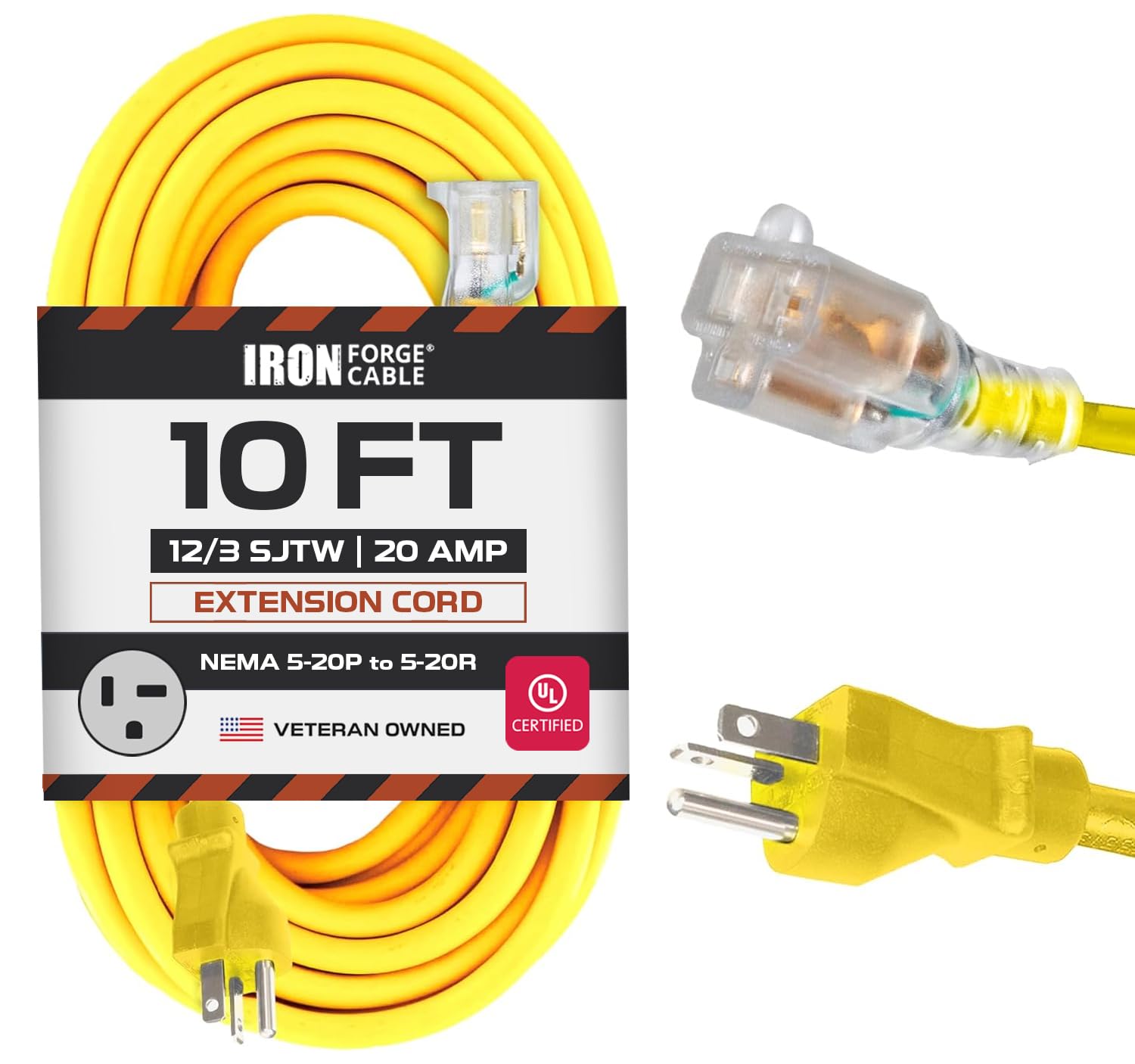 Amazon.com: Iron Forge Cable 10 Ft Extension Cord - Nema 5-20