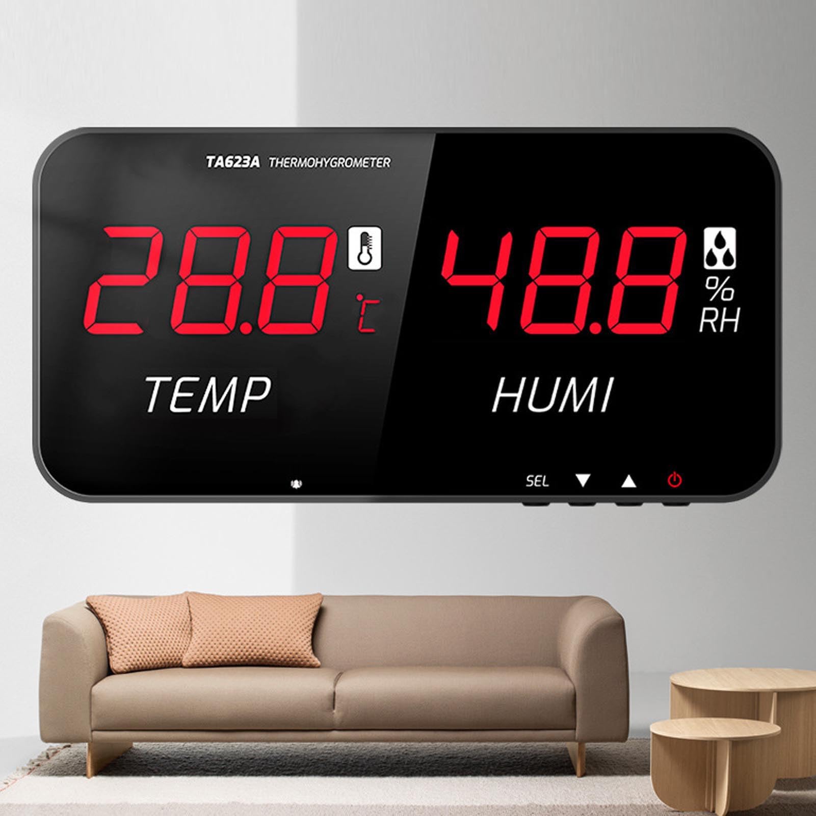 Misuratore di Temperatura e umidità con Sonda Esterna 5 M, Termometro Igrometro Digitale con Display a LED, Sensore Ad Alta Precisione -20°C a 80°C per Uso in Serra,