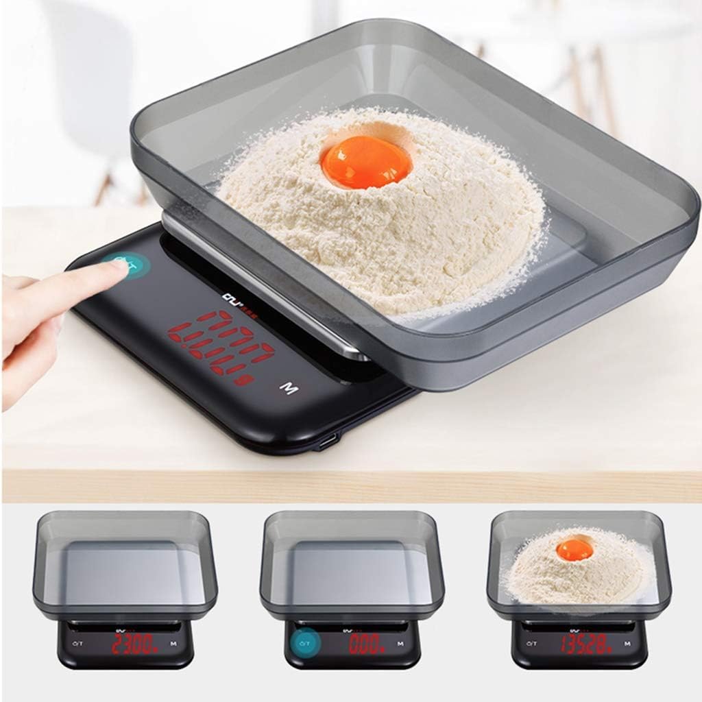 Waga kuchenna z ładowaniem USB Cyfrowa waga kuchenna Waga spożywcza Stal nierdzewna Waga elektroniczna Podświetlany wyświetlacz LED Funkcja tarowania (500 g / 0.01 g) (Color : 3000g/0.1g)