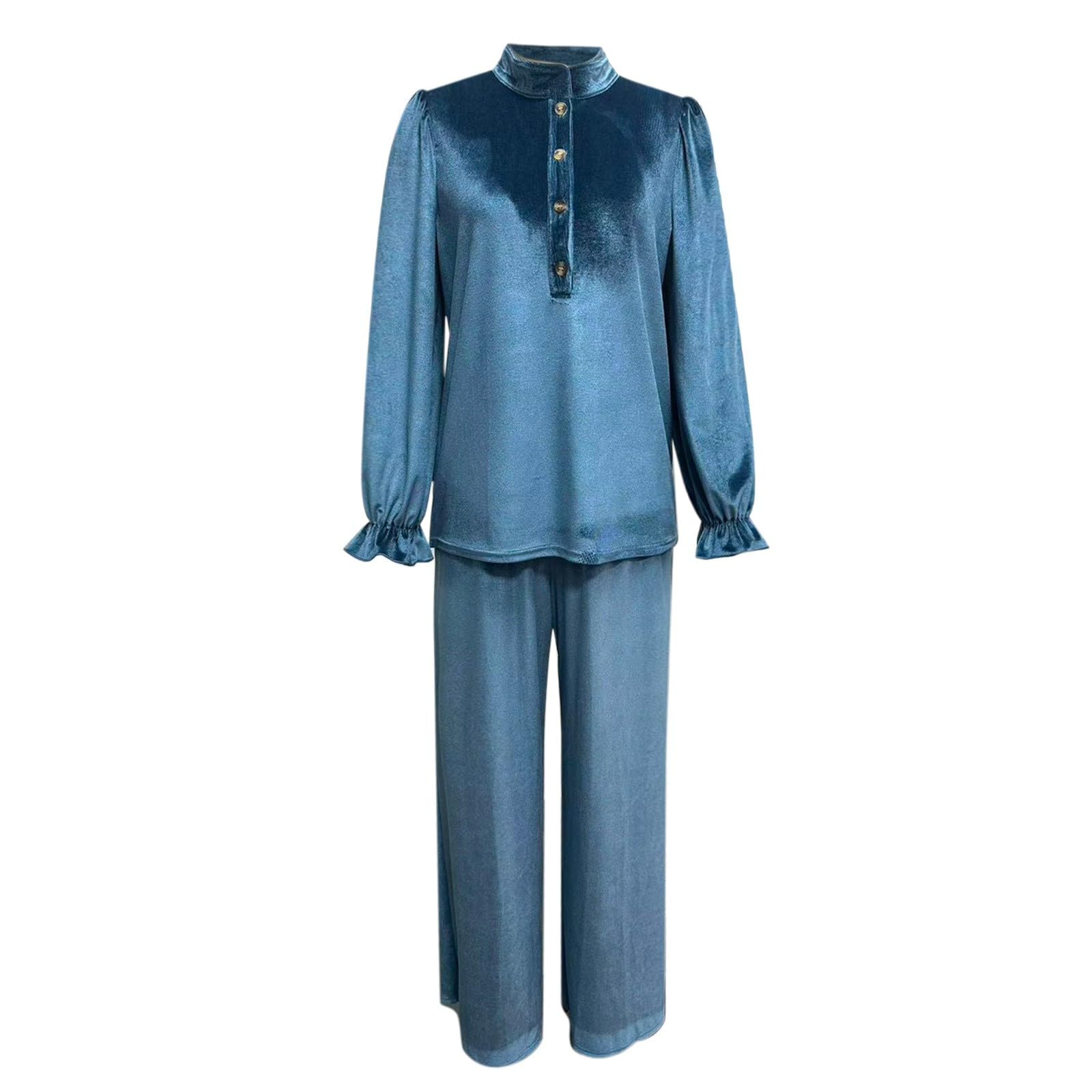 Completo Palestra Donna 2 Pezzi Completi Sportiva Manica Lunga Scollo a V Completo Da Ginnastica Tuta Palestra Elegante Set Top E Pantaloni a Gamba Larga Tute Per Jogging Yoga Fitness Da Casa Autunno