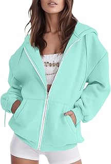 Women's Autumn Jacket Oversized Pocket Sweatshirt Casual Clothing Zip Track Jacket Solid Colour Long Sleeve Hooded Tops