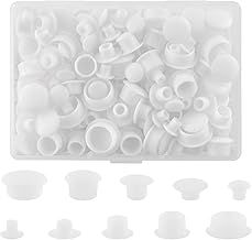 Plastic Hole Plug Set, 5/6/8/10/12mm Round Drill Hole Cover Caps, Round Button Plugs, Push-in Type Hole Plugs, Plastic Button Shelf Hole Plugs for Cabinets Machines Furniture (200)
