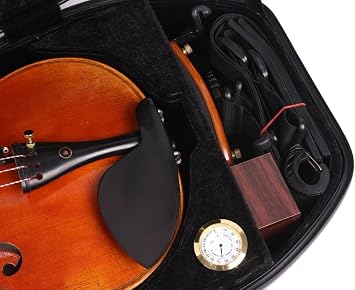Vetimobato Violin Case 4/4 Full Size - Lightweight Carbon Fiber Hard Shell Violin Travel Box with Hygrometer, Bow Holders, Rosin Accessory Storage, Backpack Straps for All Players