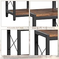 Vista 6 de PAKASEPT Estantería de esquina con 14 estantes, estantería de esquina de escalera, estantería industrial vintage, estante rústico de 5 niveles