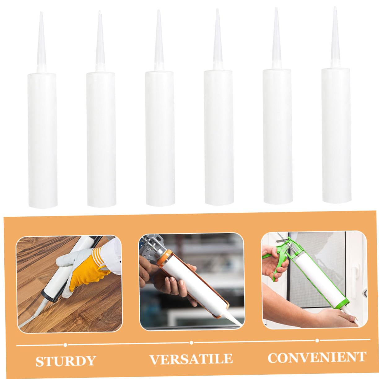 Kisangel 12 Tubos de Calafateo Reutilizables de Gran Capacidad en Color Blanco Diseño Versátil y Material Pe para Uso Doméstico
