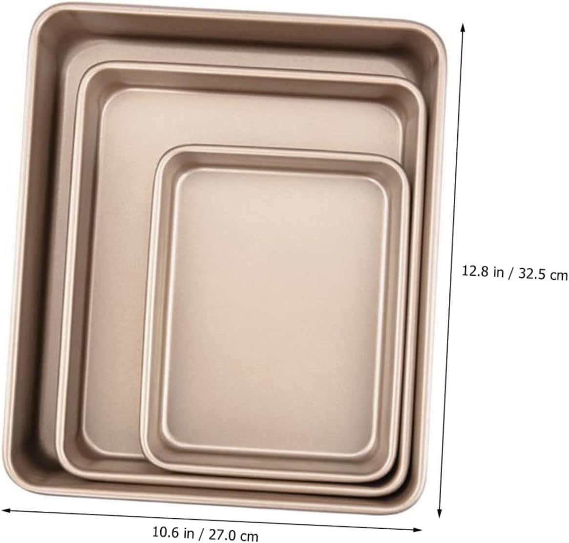 3pcs Carbon Steel Oven Baking Pan Rectangular Cake Baking Sheets Nonstick Kitchen Bake Tray