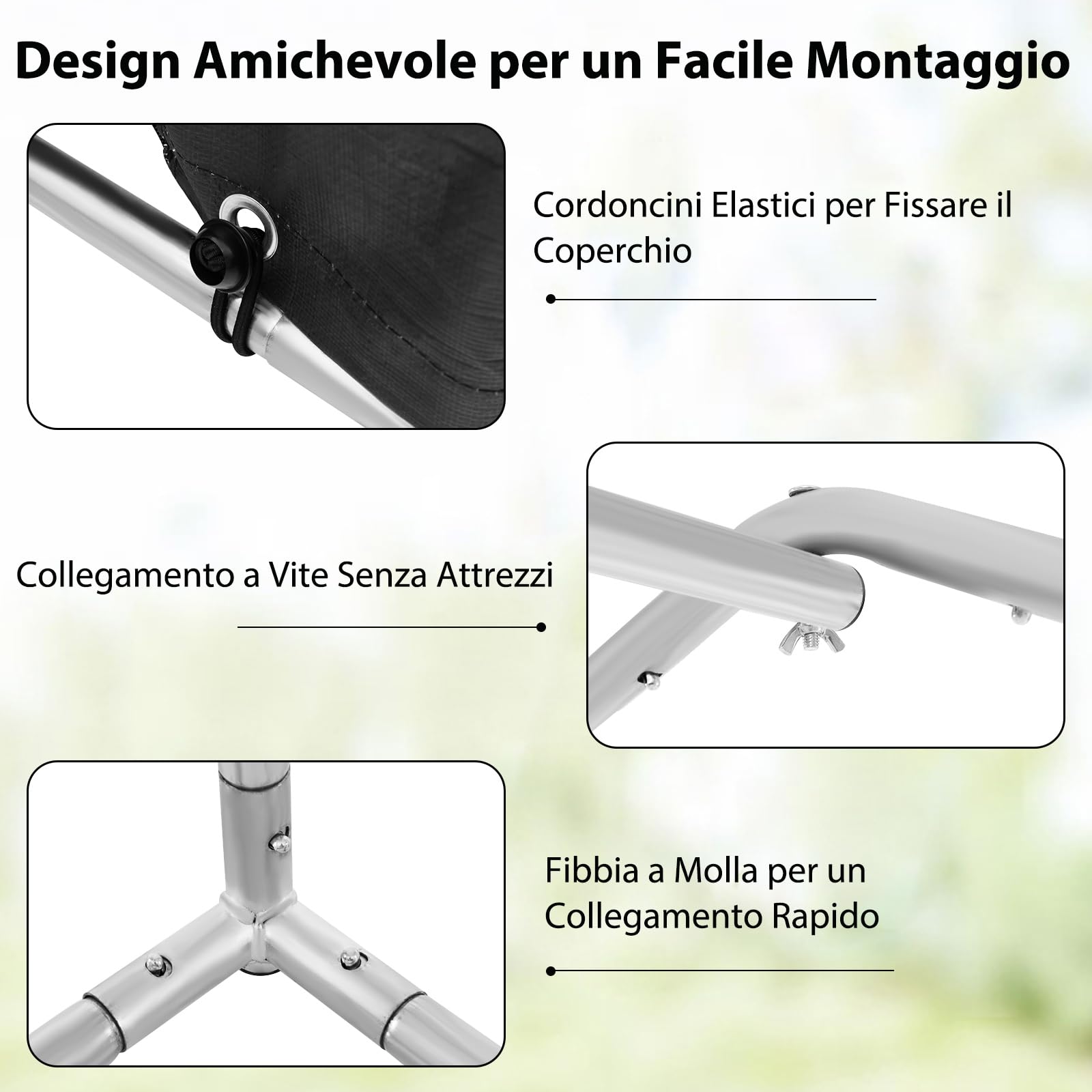 COSTWAY Capanno di Stoccaggio per Esterni, Garage Portatile per Biciclette, Motociclette, Attrezzi da Giardino, Carport per Bici con Porta a Rullo e Cerniera, 160 x 218 x 164 cm (Grigio Scuro)