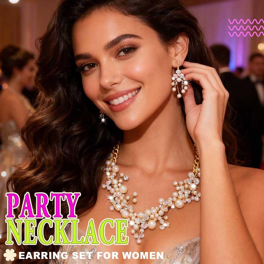 Sixexey Wedding Pearl Jewelry Sets Gold Pearl Necklace Earrings Bridal Rhinestone Prom Jewelry Accessories for Women - Image 7