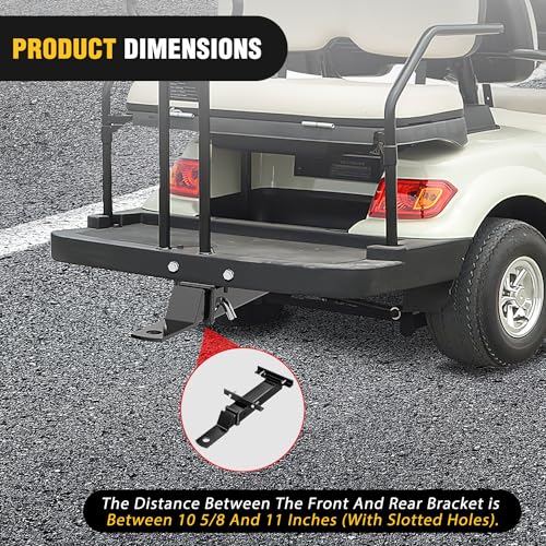 Image of Nilight Universal Golf Cart Trailer Hitch w /2 inch Receiver Rear Seat Rear Hitch Kit Compatible for Footrest Club Car EZGO Yamaha Use on Step on Back