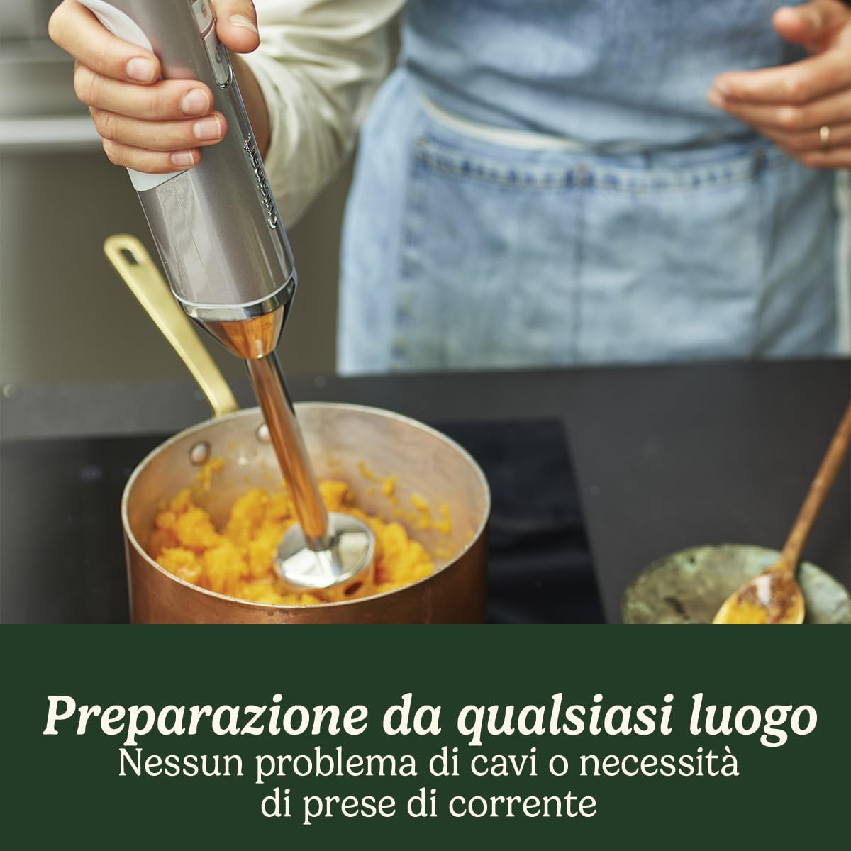 CUISINART RHB100E Mixer a immersione Cordless in acciaio, Caraffa senza BPA, Frusta, Mini tritatutto da 250ml, Batteria agli ioni di litio, caricabatterie USB, accessori lavabili in lavastoviglie