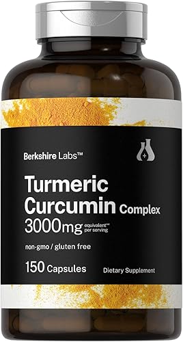 Horbäach Berkshire Labs - Curcumina de cúrcuma de 3000 mg | 150 cápsulas | Suplemento de cúrcuma con extracto de pimienta negra | sin OMG, complejo
