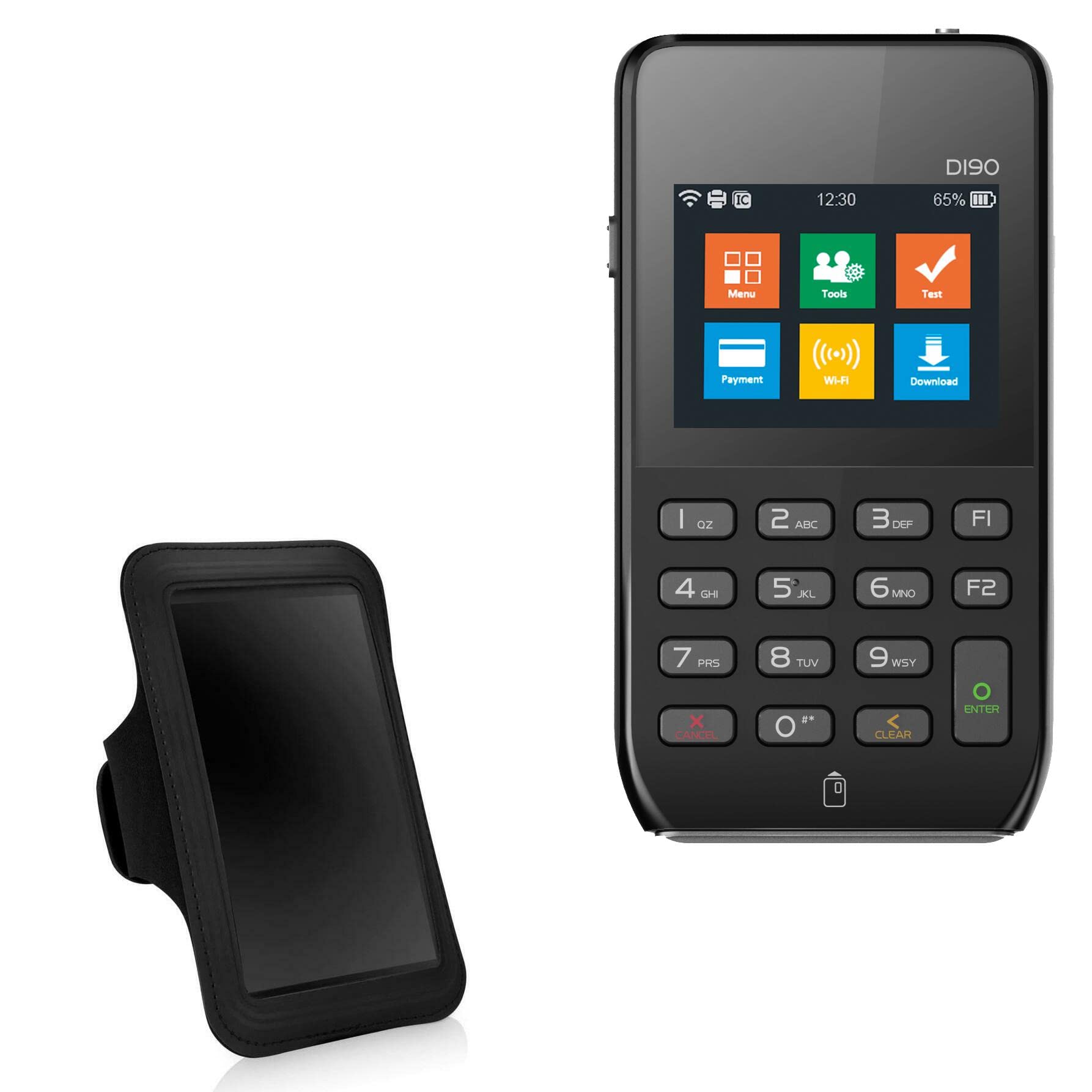 BoxWave Case Compatible with Pax D190 - Sports Armband, Adjustable Armband for Workout and Running for Pax D190 - Jet Black