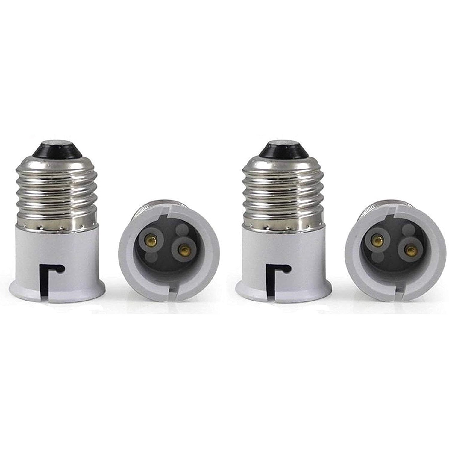 E27 to B22 Bulb Convertor Holder Lamp Base Socket Screw to Light Bulb Adapter Converter for Metal Ed Halogen|CFL Led Halogen|Lamp Base Adapter (Pack of 4), White-image-43