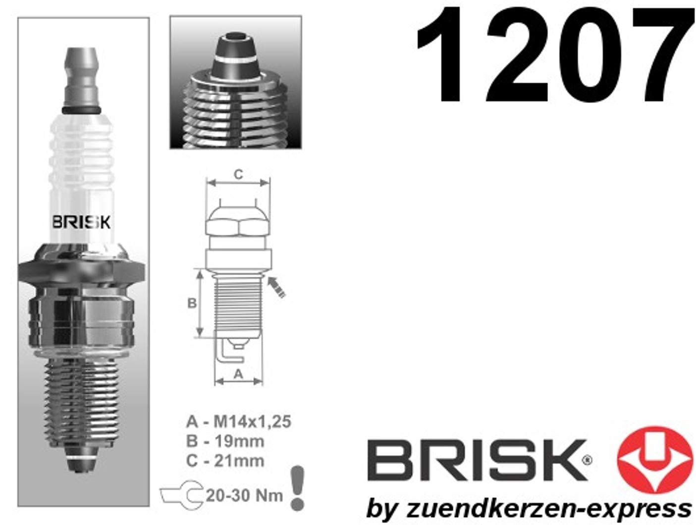 BRISK Premium Racing LR12ZS 1207 Bujías de Encendido, 4 piezas