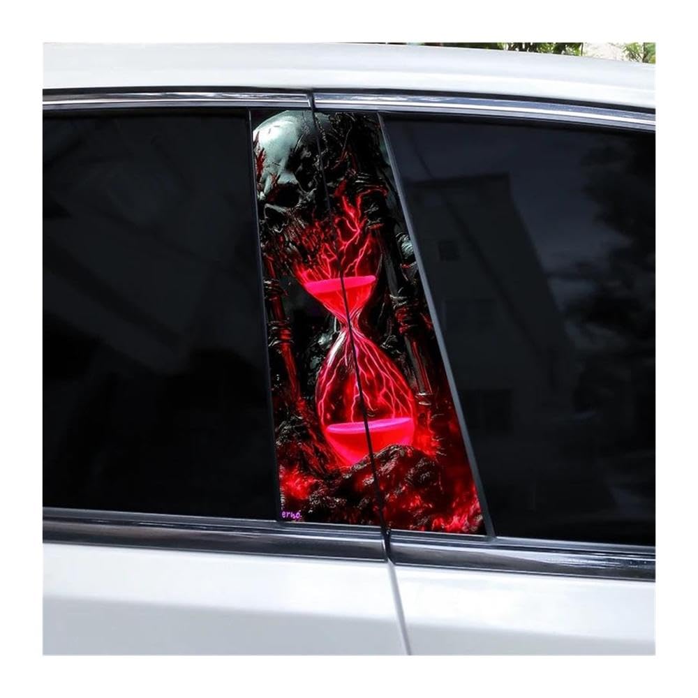 Decorative Items 2pcs Horror Grim Reaper Car Door Pillar Sticker DIY Skull Vinyl Sticker Car B-Pillar Sticker(G)