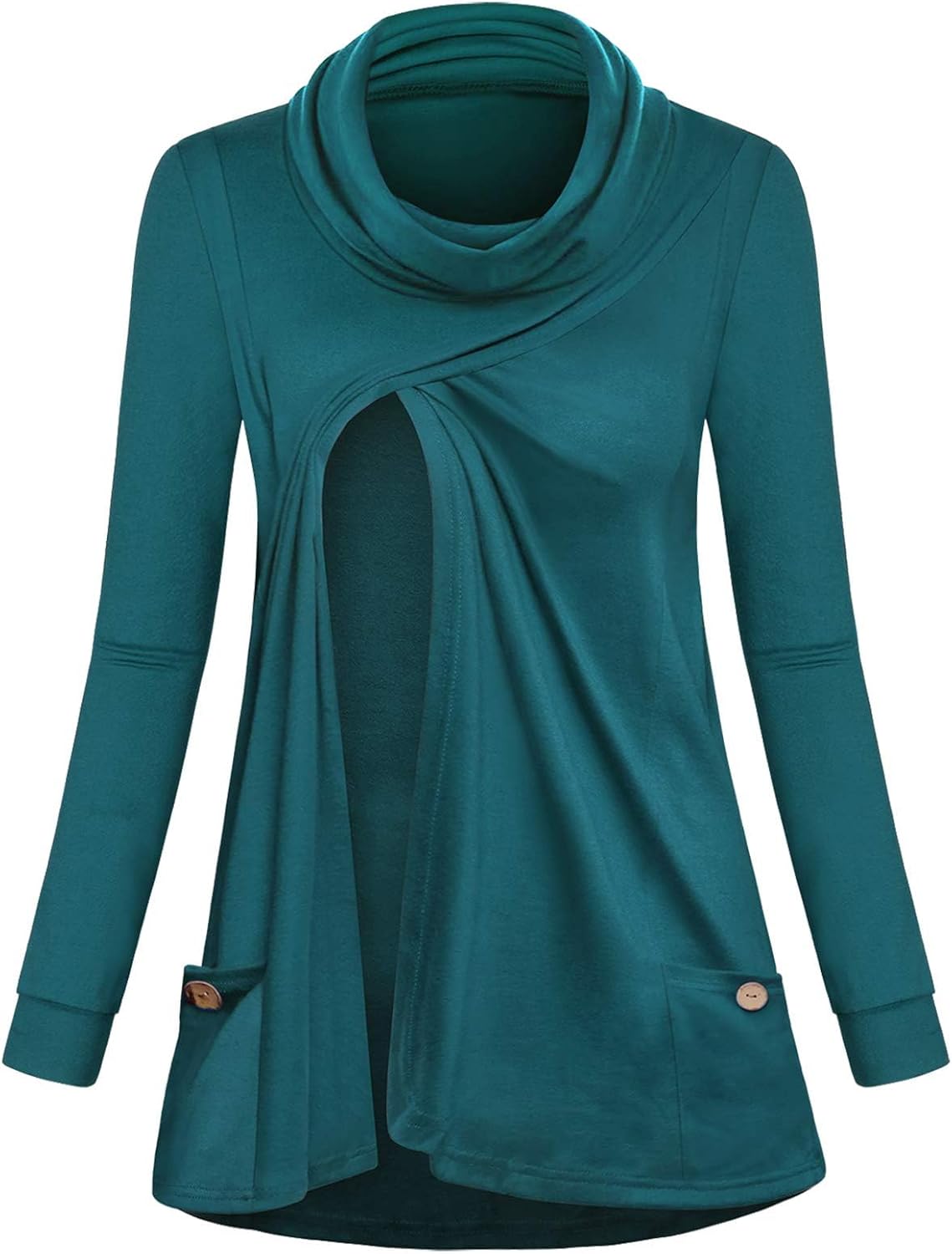 Joymom Maternity Warm Cowl Neck Nursing Sweatshirt Breastfeeding Tunic Tops