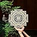Qallicon 11.5'' Sri Yantra Wall Decor, Mandala Sacred Geometry Wall Art, Crystal Grid Chakra Wooden Yoga Art, Meditation Altar Zen Decor Spiritual Gifts