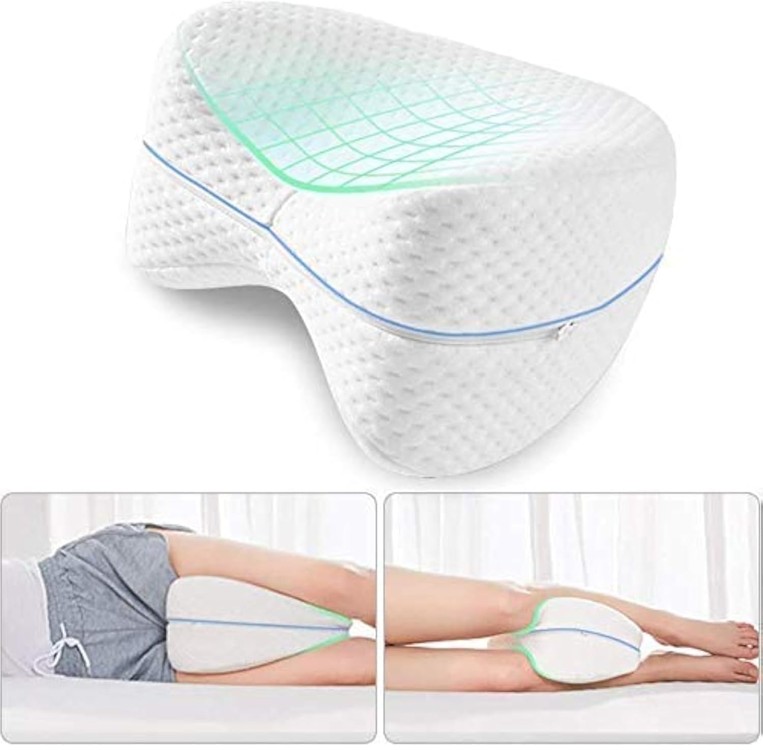 Swet Sales Knee Pillow for Side Sleep It Designed for Back Pain,Sciatic Nerve Pain Relief,Leg Pain, Pregnancy, Hip and Joint Pain Memory Foam Leg Pillow