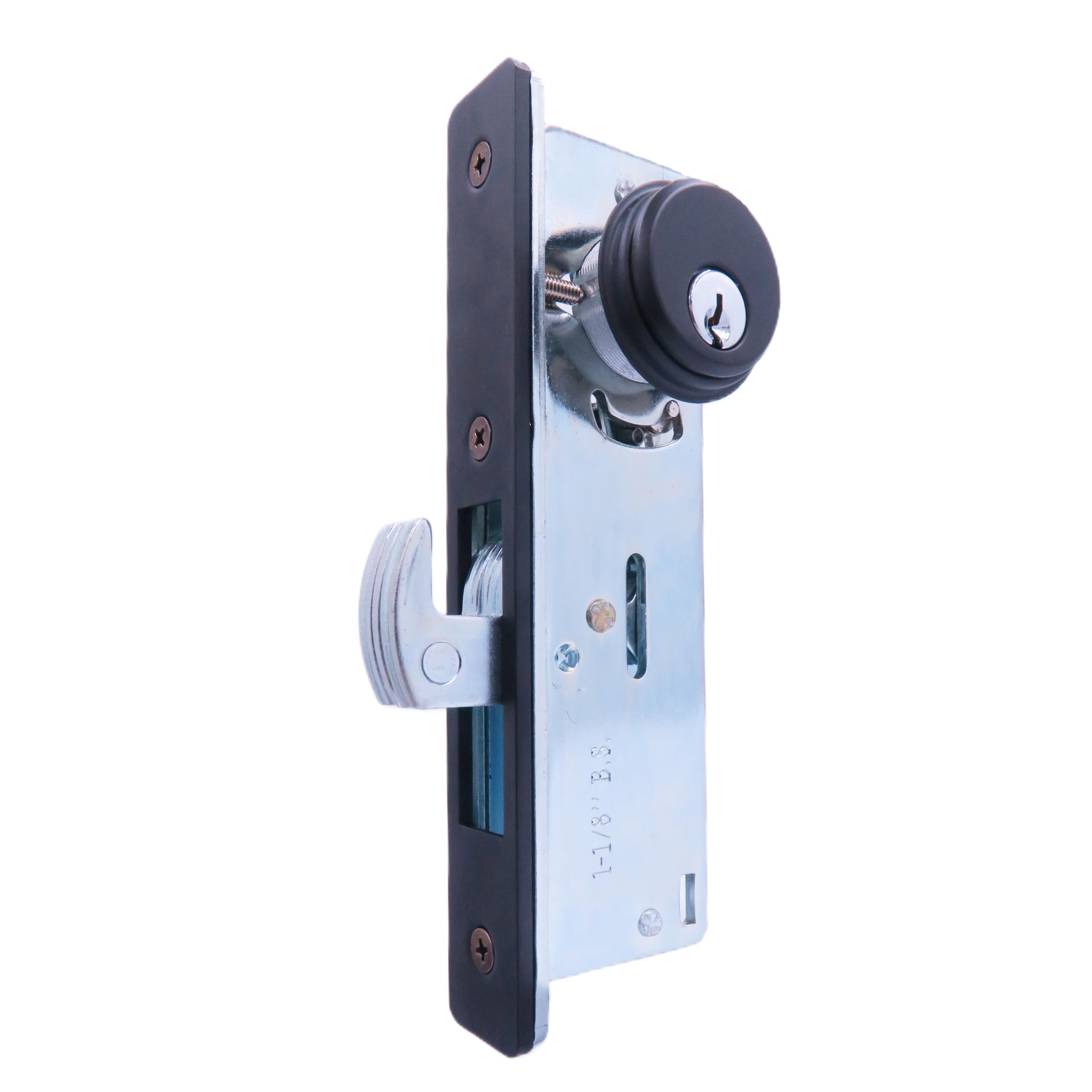 eloxNarrow Stile Mortise Door Lock Hook Deadbolt, Swing Deadbolt & Zinc Alloy Cylinder Combo with Key & Adam Rites cam, ( 1/-1/8" Backset, Bronze Duronodic Color)