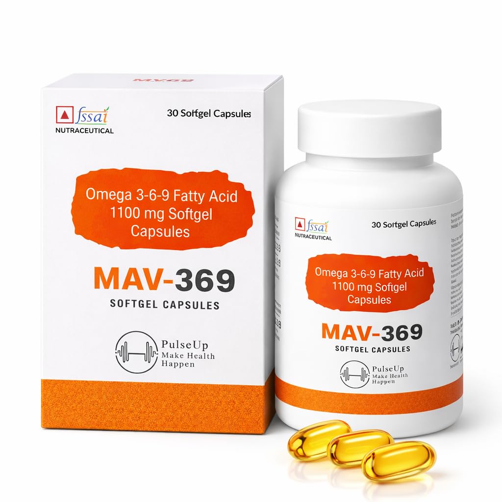 MAV-369 Omega 3-6-9 Fatty Acid 1100mg Softgel Capsules | Essential Fatty Acid Supplement for Men & Women | Omega 3, 6 & 9 Blend for Daily Wellness Support | 30 Softgels-picture-19