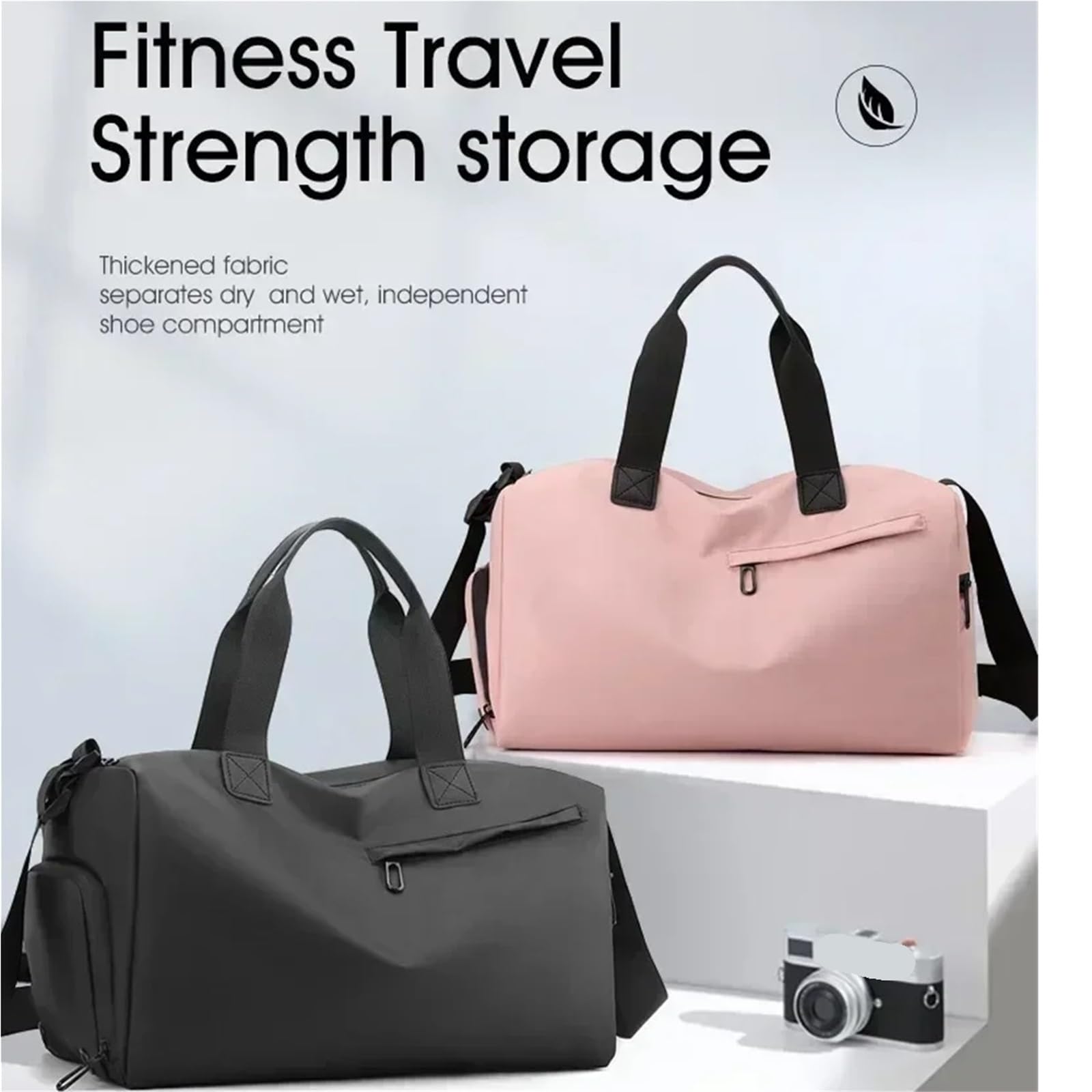 Sporttasche Reisetaschen aus Oxford-Stoff mit großer Kapazität, solide Fitnesstaschen, verdickter Stoff, hohe, wasserdichtes Gepäck, Sporttaschen(Green)