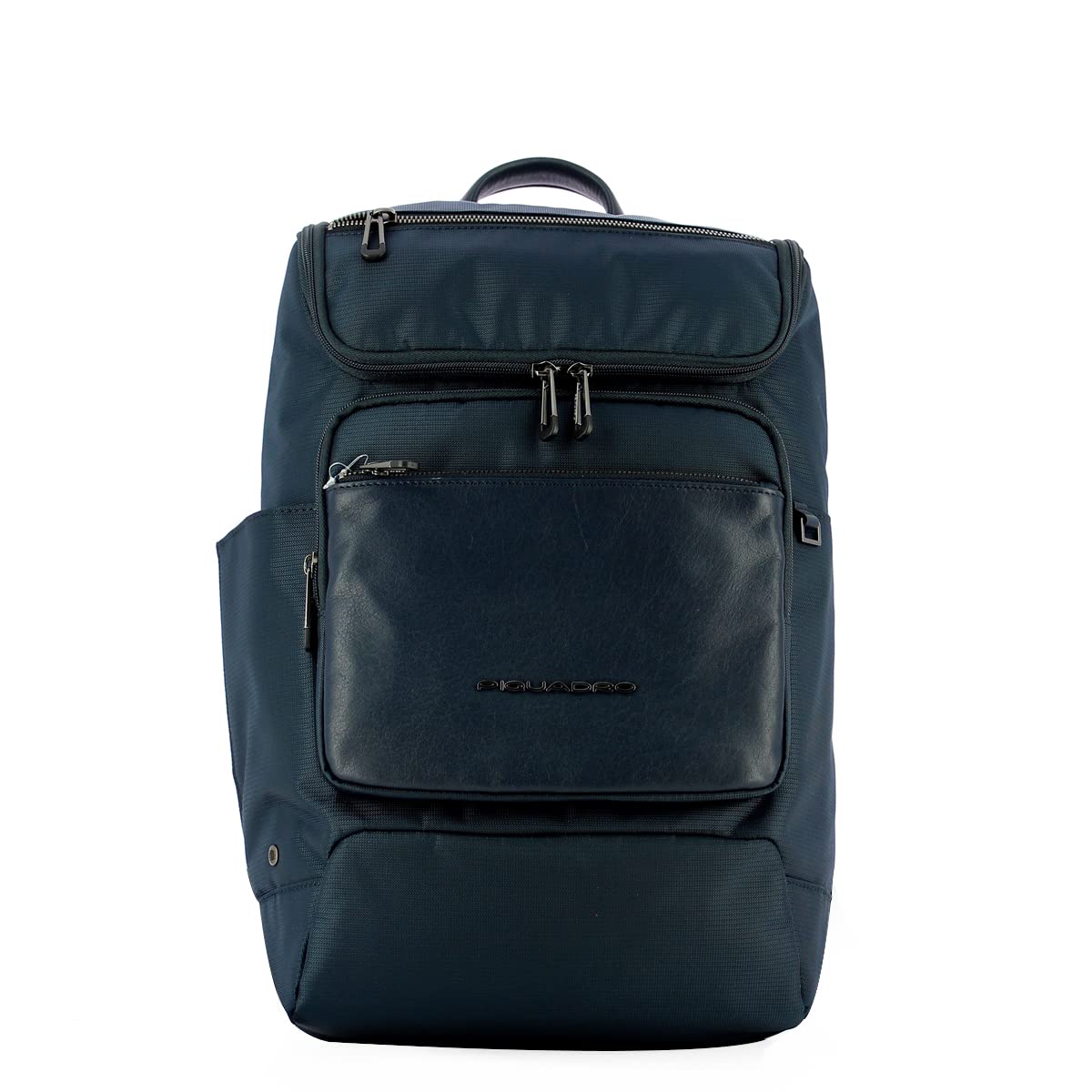 PiquadroMedium Leather and Fabric Backpack with 14.00" PC, Blue