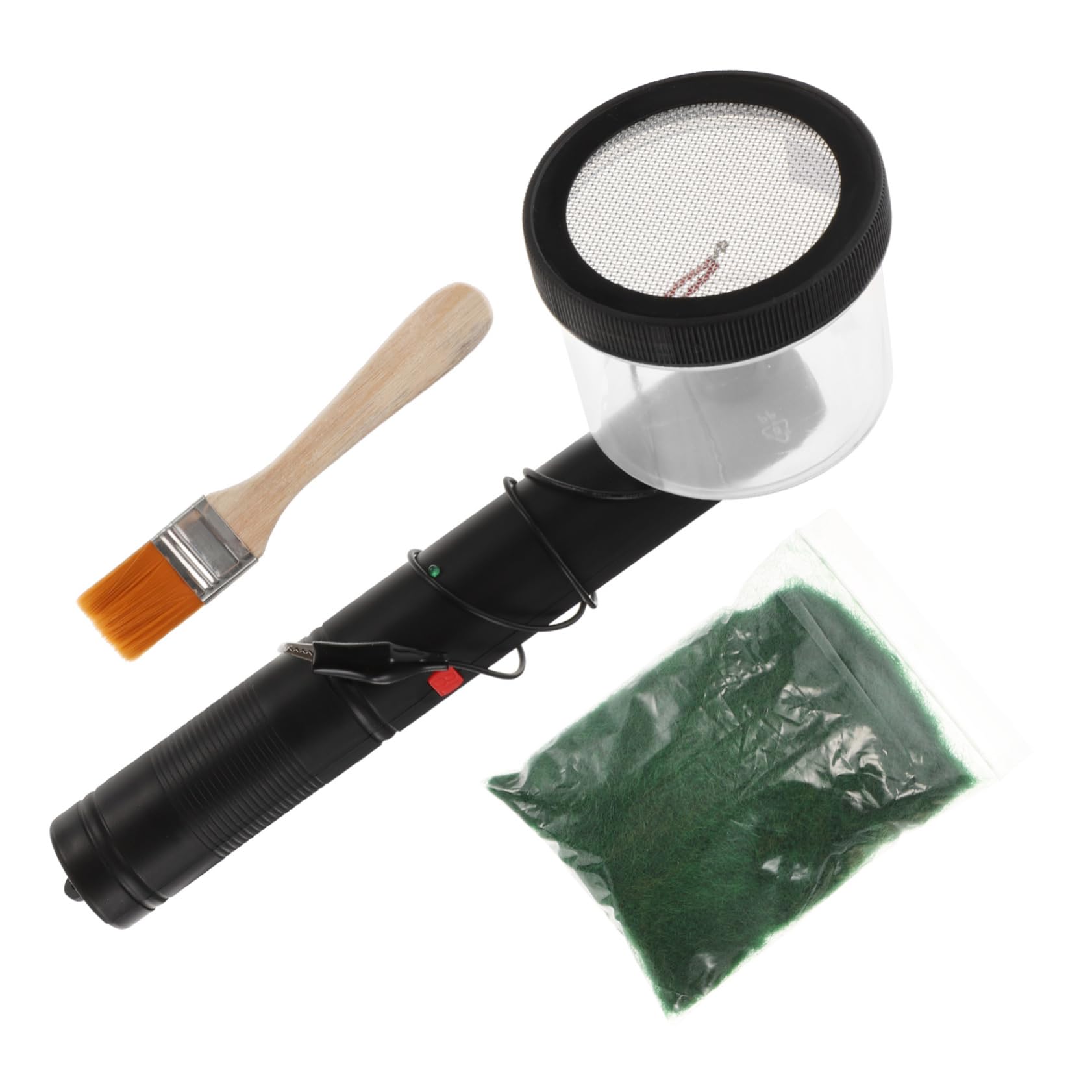 SHINEOFI Applicatore Statica per Modellismo, Macchina per Floccaggio Portatile in Plastica, Semplice da Usare, per Scene Fai da Te e Decors Modellistici, Decals Modellismo