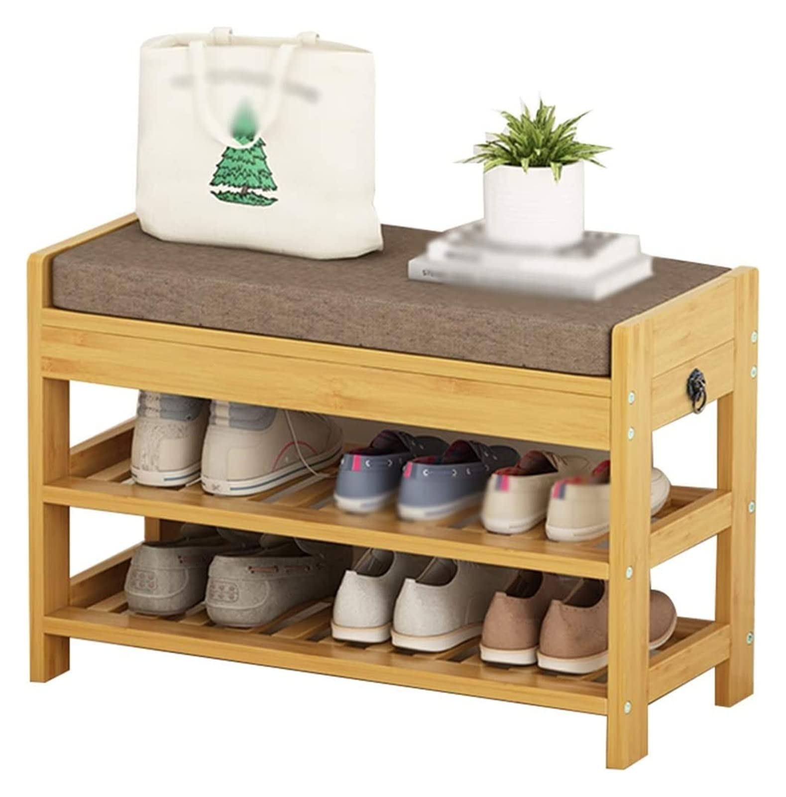 Meuble à chaussures de couloir moderne et banc de rangement avec coussin d'assise