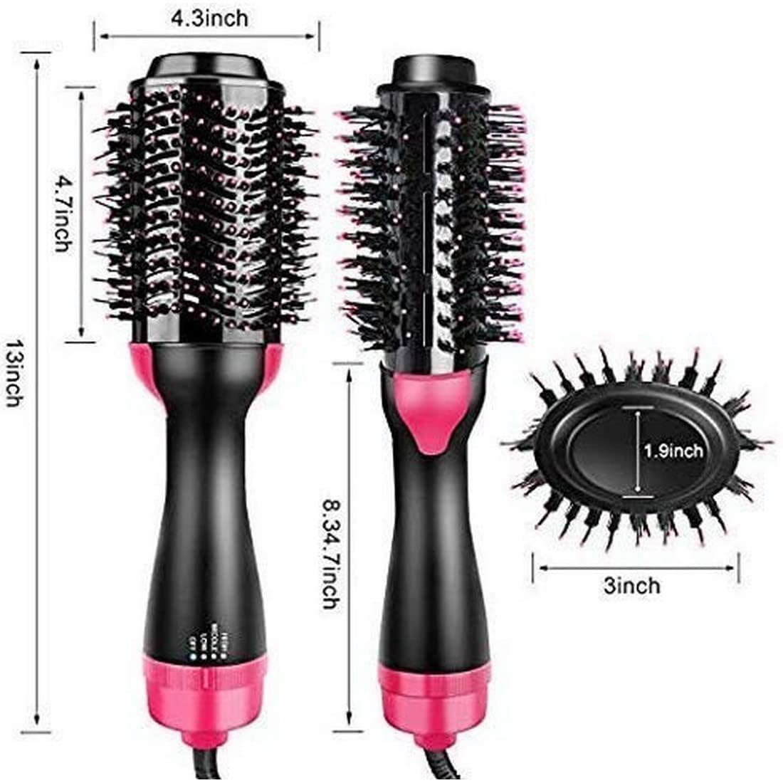 APTODEN Hot Air Brush For Hair Hair Dryer For Woman Hair Straightening Brush Curler Professional 4 In 1 Volumizer Blow Drying for All Hairstyle Curling & Styling 1200 Watt | Gifts for Woman Smooth, Frizz-Free Shine with Advanced Ionic Technology Pink 1