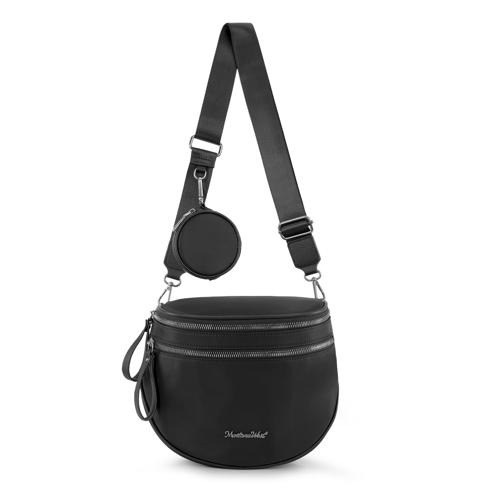 Montana West Large Bum Bag Nylon Crossbody Bags Mom Purse with with Coin Purse