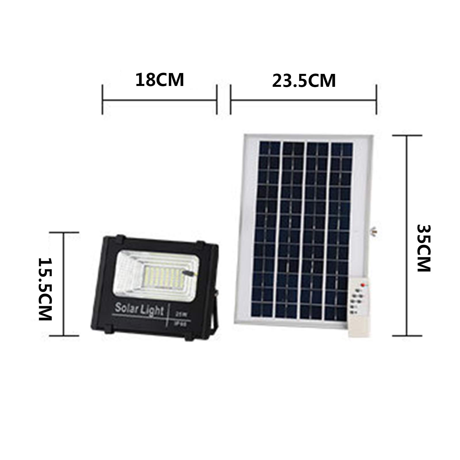 Proiettori solari, luci a LED Intelligenti per Esterni, Impermeabili IP65, per Cortili, con Controllo remoto, Ideali per insegne pubblicitarie, parchi e lampioni stradali,