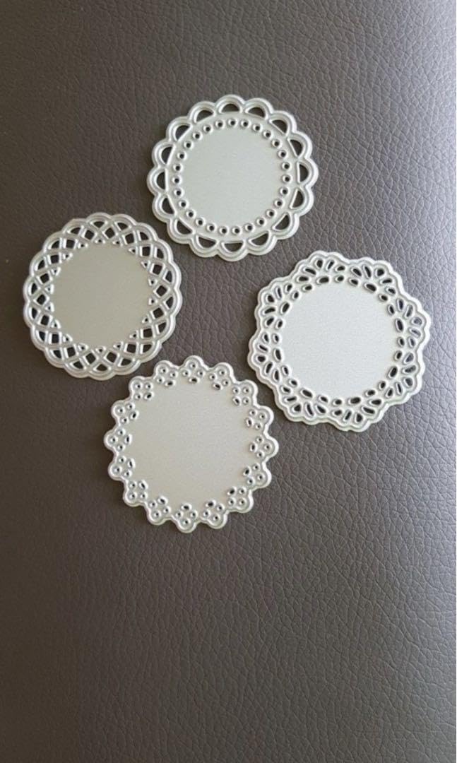 Amazon.co.jp: ① 花 ドイリー レースサークル 4つセット クラフト