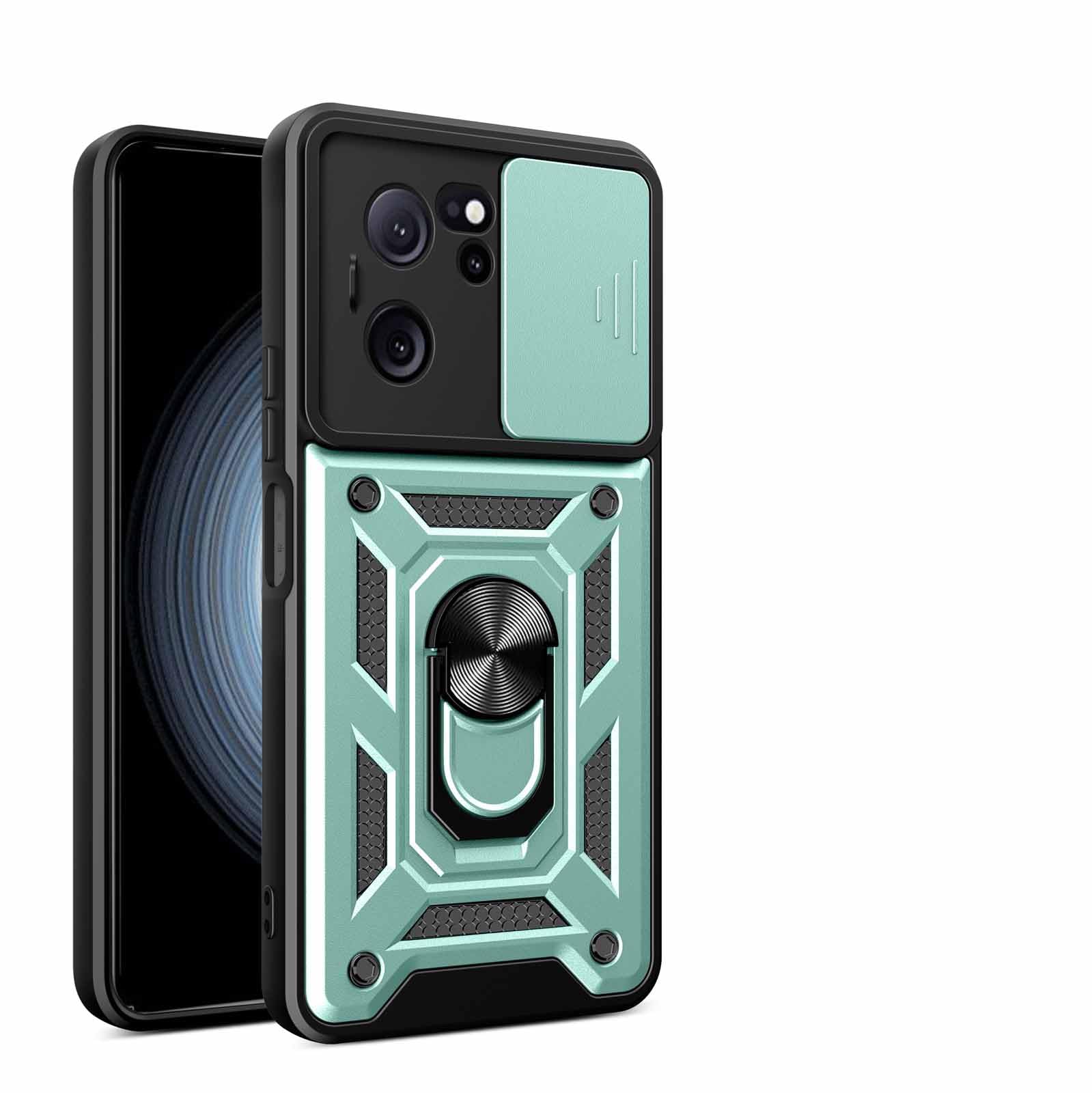 Coque WBWONE Pour Xiaomi Mi 13T – Antichoc, Avec Anneau Rotatif 360°, Dos Mat Givré, Bleu Royal