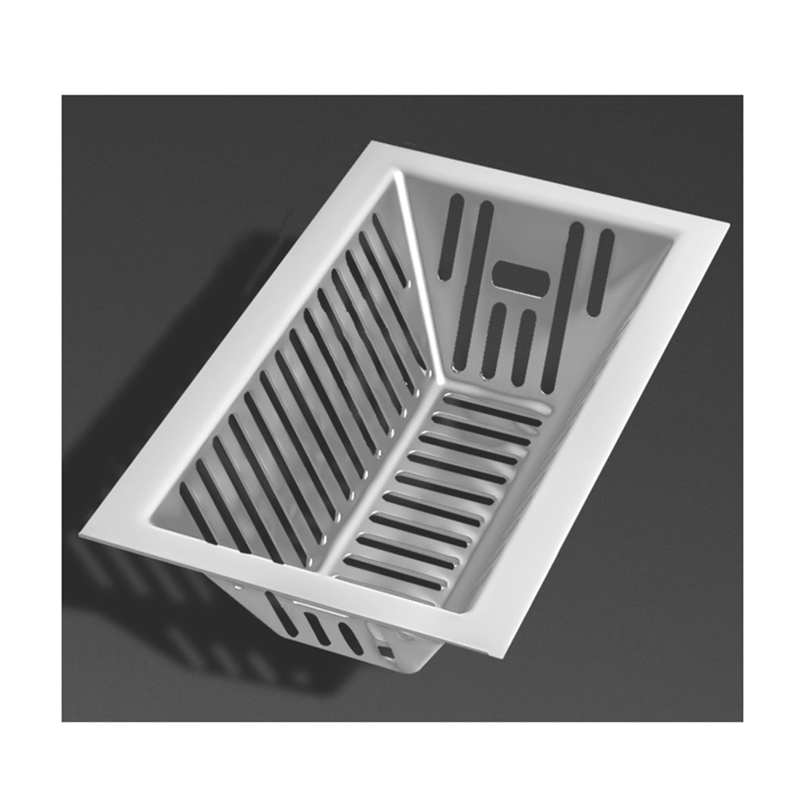 GOCHUSX Drain Cover Sewer Grate, Rectangular Floor Drain Sewer Grille, 304 Stainless Steel Interceptor Basket for Courtyard, Road, Garden, Street(Silver-5pcs,60x40x15cm)