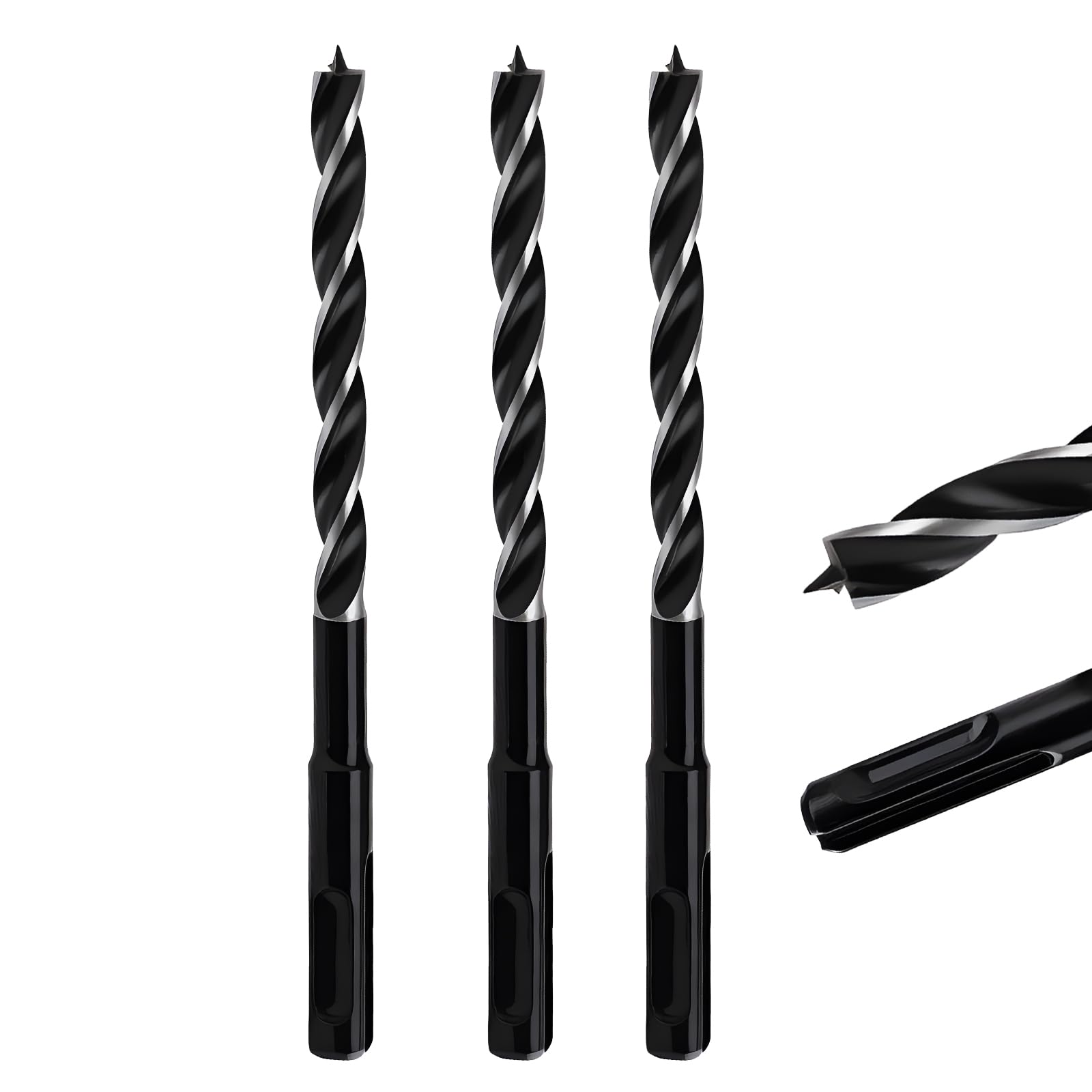 MOXPIFY Extra Long 8mm x 155mm Auger Drill Bit 3pcs SDS Plus, SDS Wood Auger Drill Bits for Woodworking